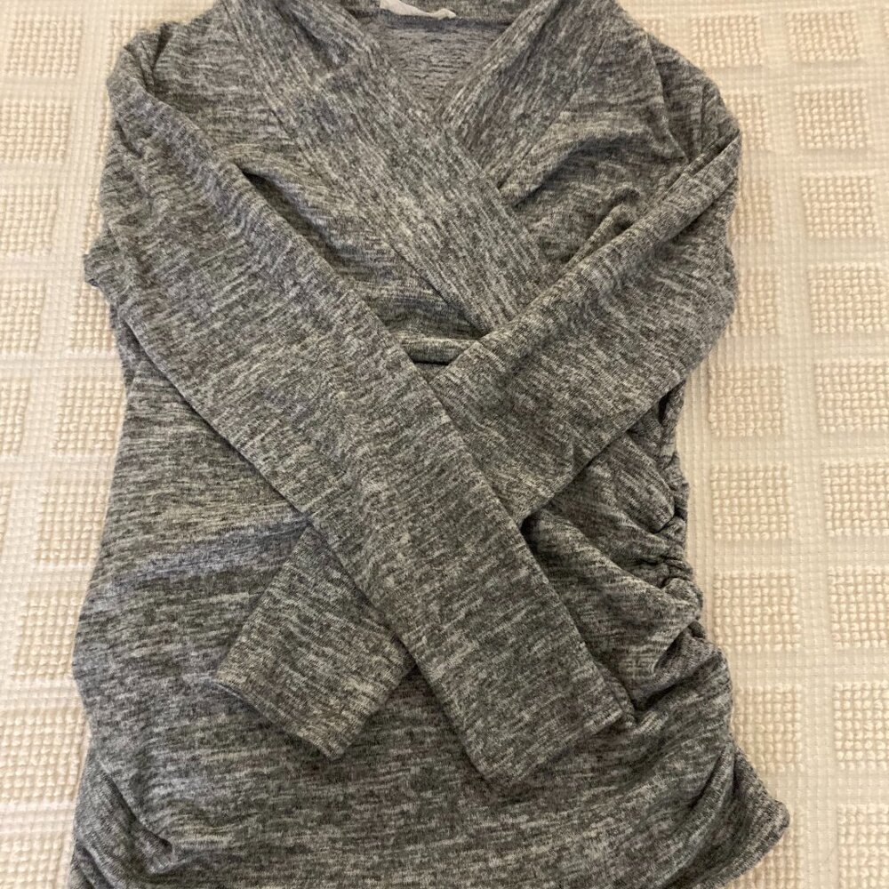 PinkBlush Maternity Nursing Ruched Wrap Sweater Top